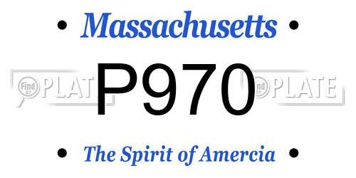 P970 Massachusetts License Plate