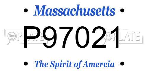 P97021 Massachusetts License Plate