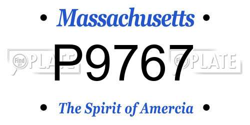 P9767 Massachusetts License Plate