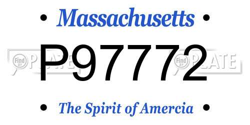 P97772 Massachusetts License Plate