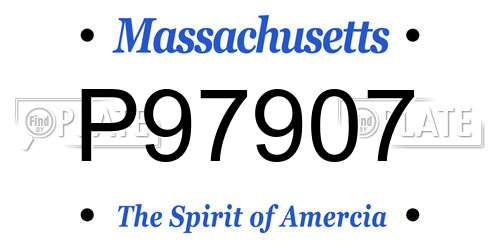 P97907 Massachusetts License Plate