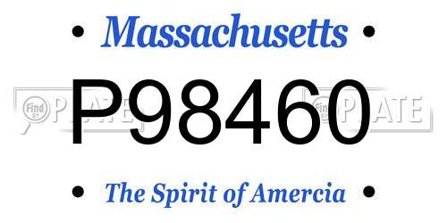 P98460 Massachusetts License Plate