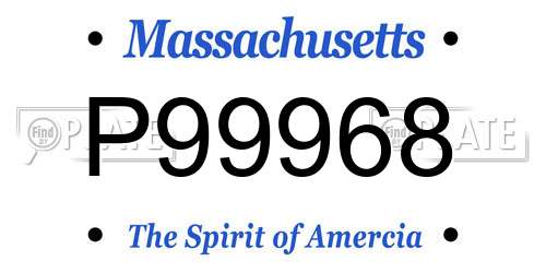 P99968 Massachusetts License Plate