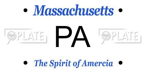 PA Massachusetts License Plate