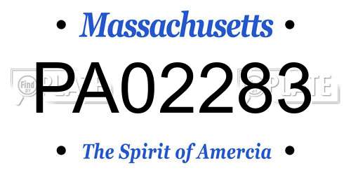 PA02283 Massachusetts License Plate