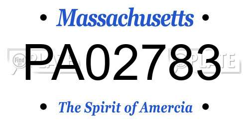 PA02783 Massachusetts License Plate