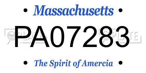 PA07283 Massachusetts License Plate