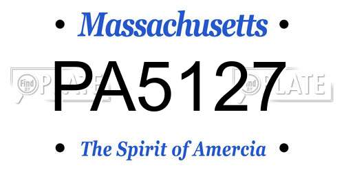 PA5127 Massachusetts License Plate