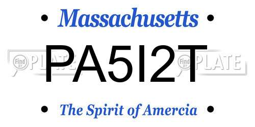 PA5I2T Massachusetts License Plate
