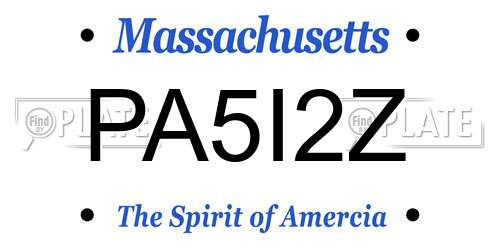 PA5I2Z Massachusetts License Plate