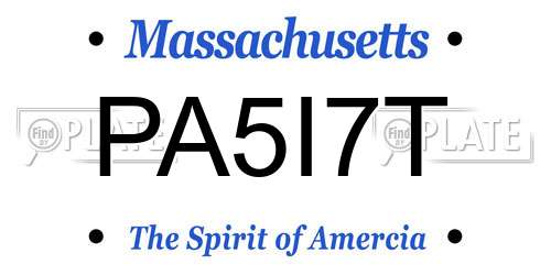 PA5I7T Massachusetts License Plate