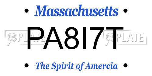 PA8I7T Massachusetts License Plate
