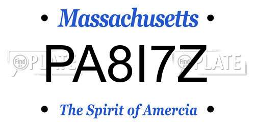 PA8I7Z Massachusetts License Plate