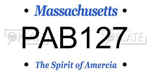 PAB127 Massachusetts License Plate