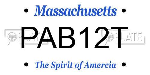 PAB12T Massachusetts License Plate