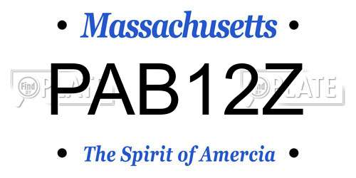 PAB12Z Massachusetts License Plate