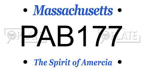 PAB177 Massachusetts License Plate