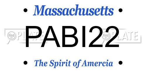 PABI22 Massachusetts License Plate