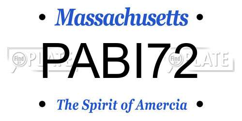 PABI72 Massachusetts License Plate