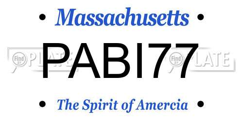 PABI77 Massachusetts License Plate