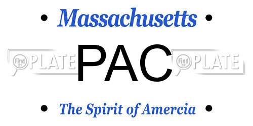 PAC Massachusetts License Plate