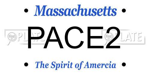 PACE2 Massachusetts License Plate