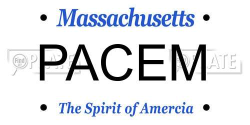 PACEM Massachusetts License Plate