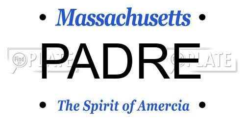 PADRE Massachusetts License Plate