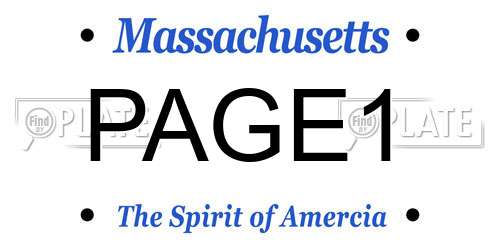 PAGE1 Massachusetts License Plate