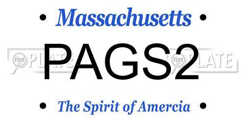 PAGS2 Massachusetts License Plate