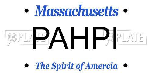 PAHPI Massachusetts License Plate