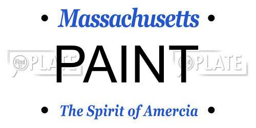 PAINT Massachusetts License Plate