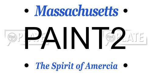 PAINT2 Massachusetts License Plate