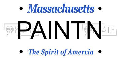 PAINTN Massachusetts License Plate