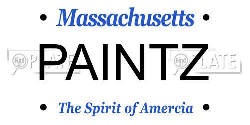 PAINTZ Massachusetts License Plate