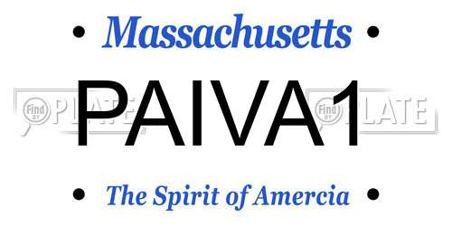 PAIVA1 Massachusetts License Plate