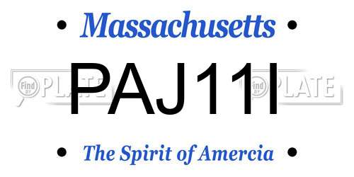 PAJ11I Massachusetts License Plate
