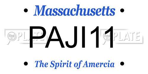 PAJI11 Massachusetts License Plate
