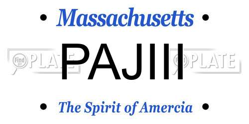 PAJIII Massachusetts License Plate