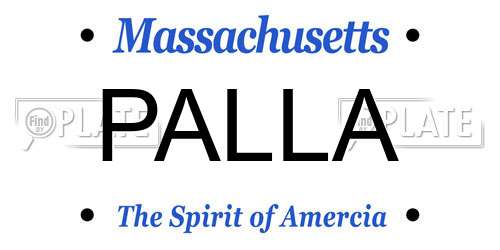 PALLA Massachusetts License Plate