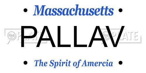 PALLAV Massachusetts License Plate