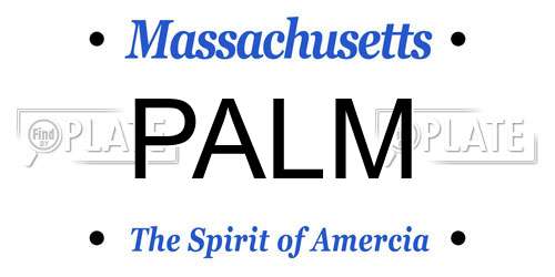 PALM Massachusetts License Plate
