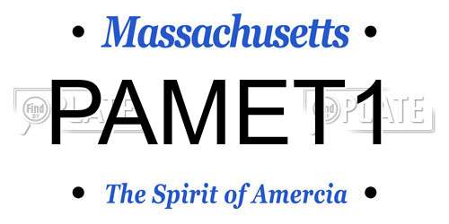 PAMET1 Massachusetts License Plate