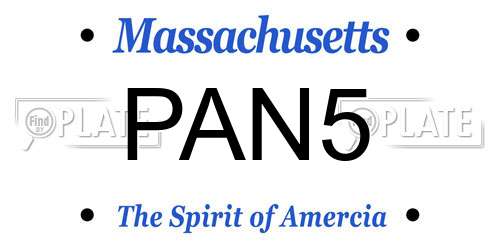 PAN5 Massachusetts License Plate