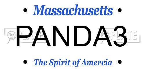 PANDA3 Massachusetts License Plate