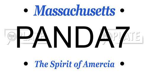 PANDA7 Massachusetts License Plate