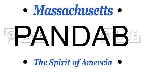 PANDAB Massachusetts License Plate