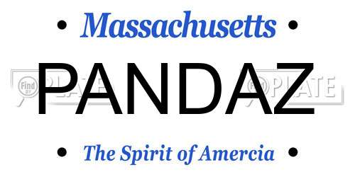 PANDAZ Massachusetts License Plate