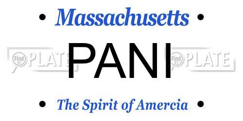 PANI Massachusetts License Plate