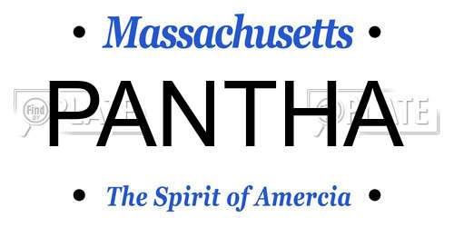 PANTHA Massachusetts License Plate